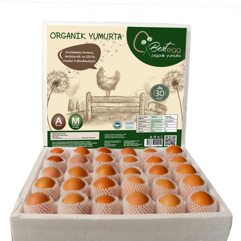60'lı  Organik Yumurta(53-62Gr)